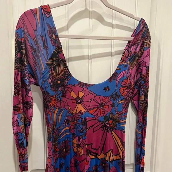 Free People Vibrant Floral Long Sleeve Dress - Picture 2 of 3